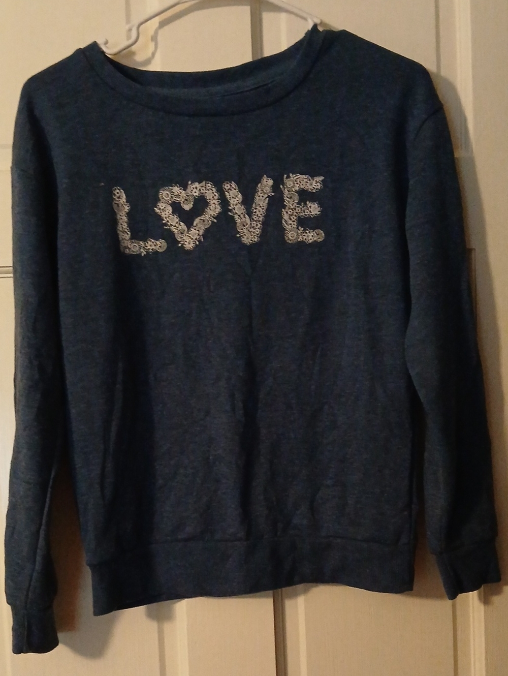 Atmosphere Women's Blue 'LOVE' Pullover Sweatshirt